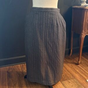 Vintage Wool Grey Blue Harlequin Pencil MIDI Skirt
